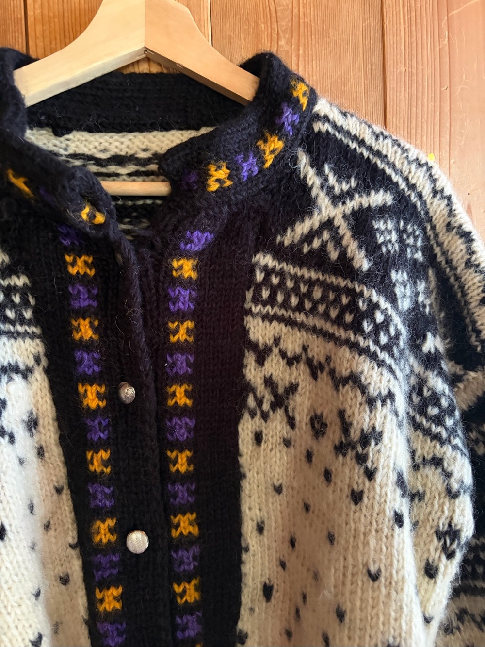 Handknit Norwegian Wool Sweater - Picture 2 of 7